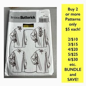 Butterick B5008 Pattern Pack — Historical Shirt